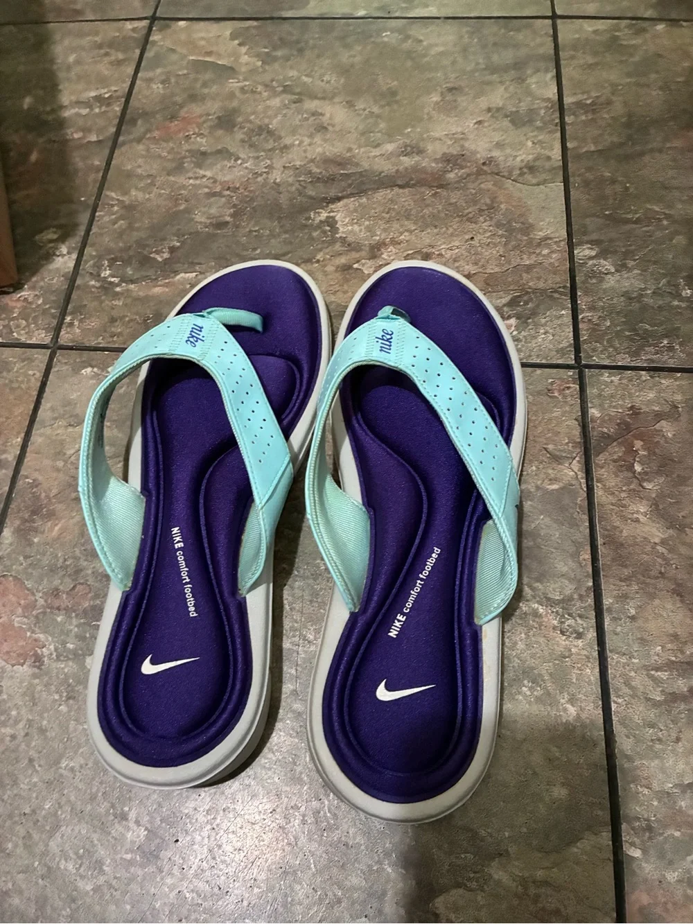 Nike Women’s Purple & Mint Green Thong Sandals